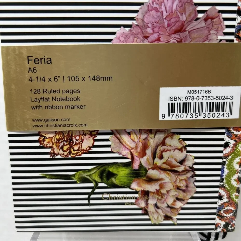 Christian Lacroix Feria A6 128 Ruled Pages Journal Layflat Notebook 4.25